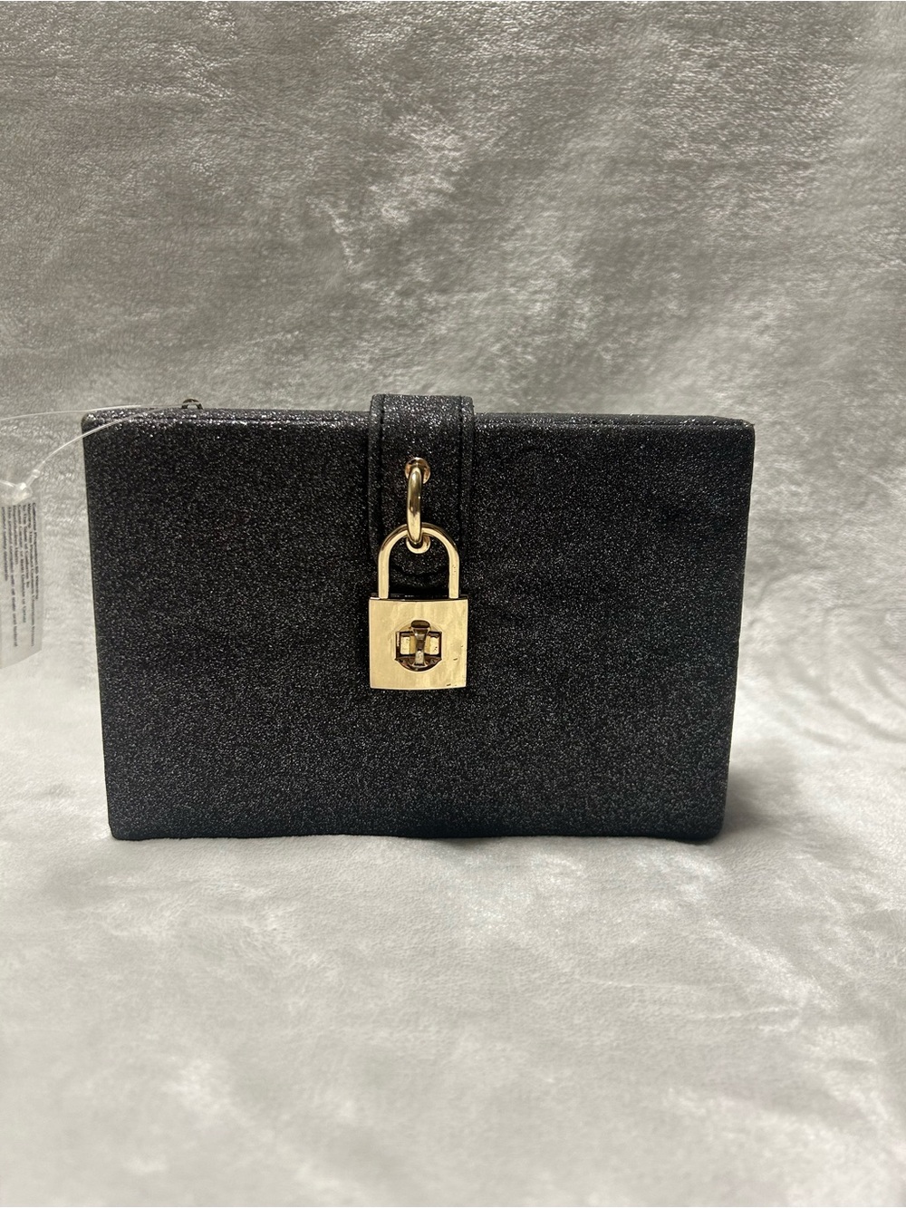 Women’s Black gold small glitter clutch purse bag